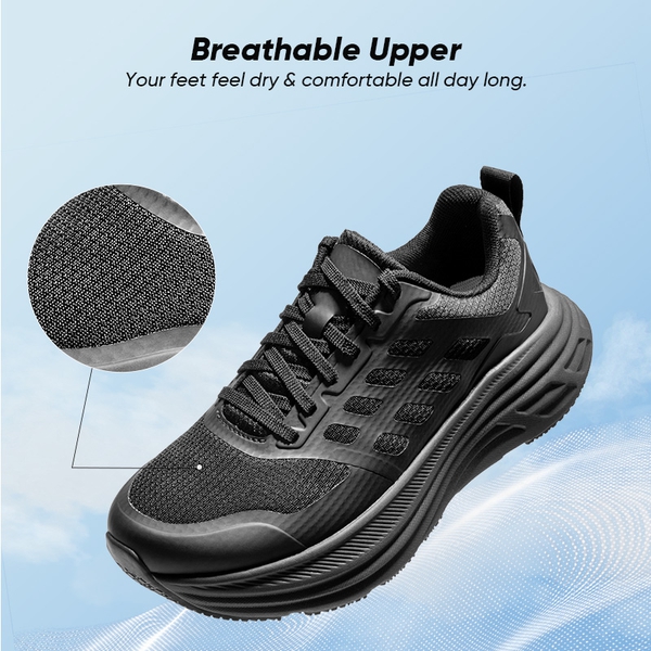 [ActiveFloat] Women's Comfortable Athletic Sneakers - ALL BLACK - 3